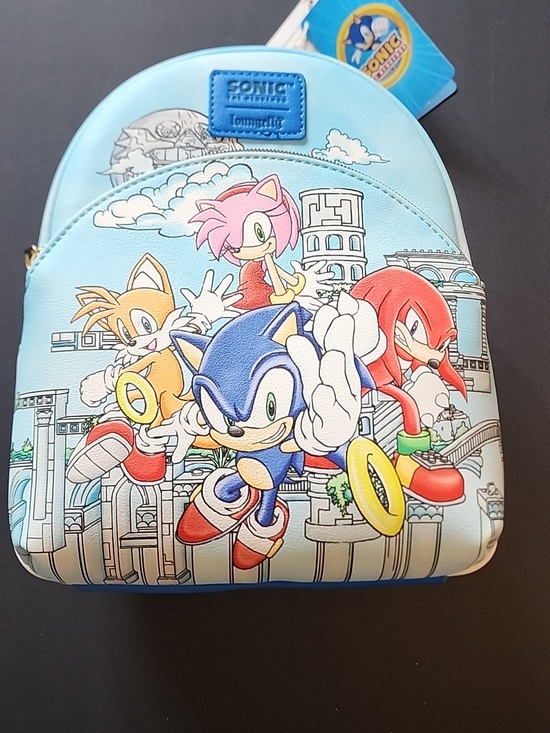 Loungefly Handbags - Loungefly Sonic The Hedgehog Character Mini Backpack - Light Blue. NWT